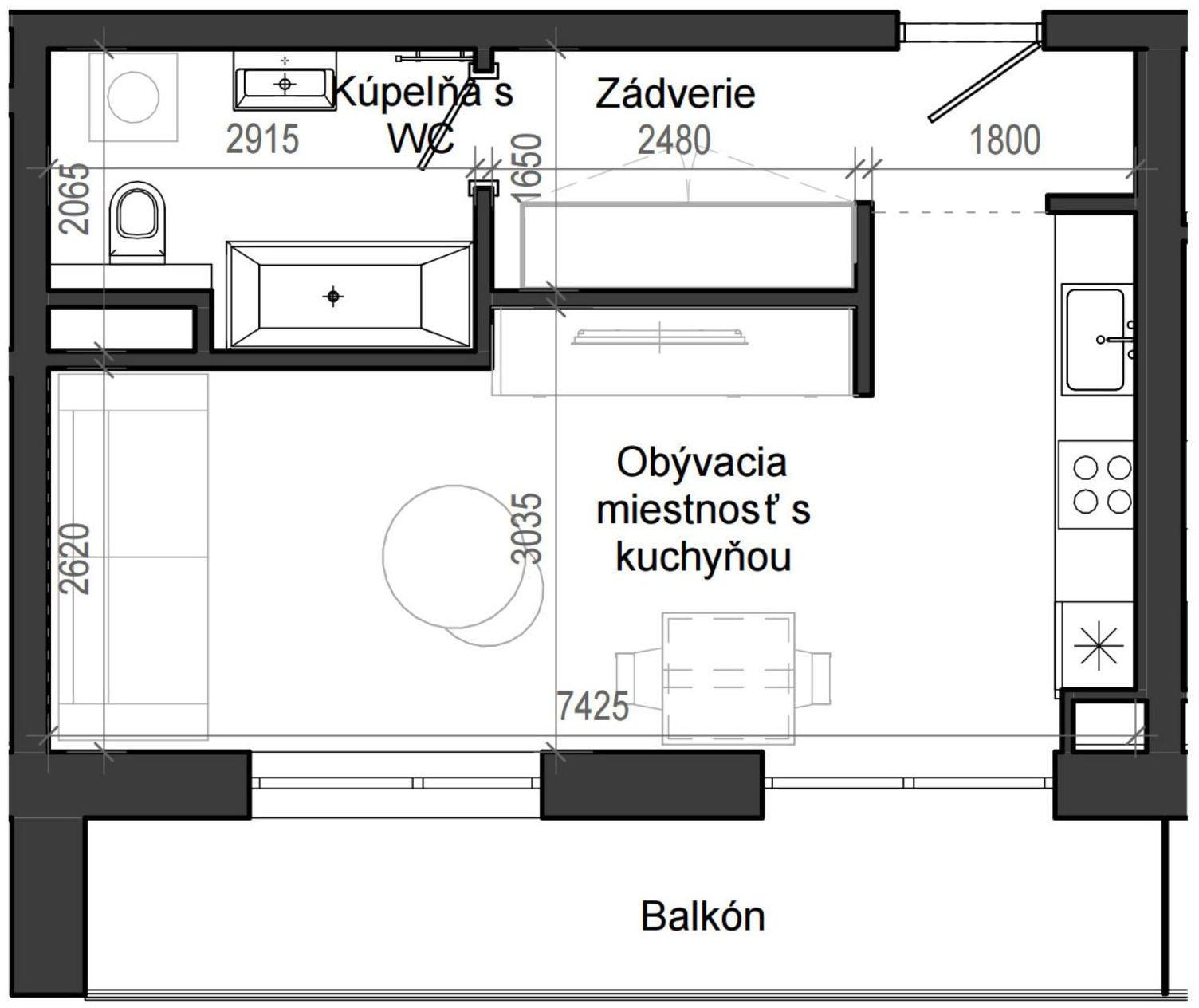 1 izbový byt B13 - 4H