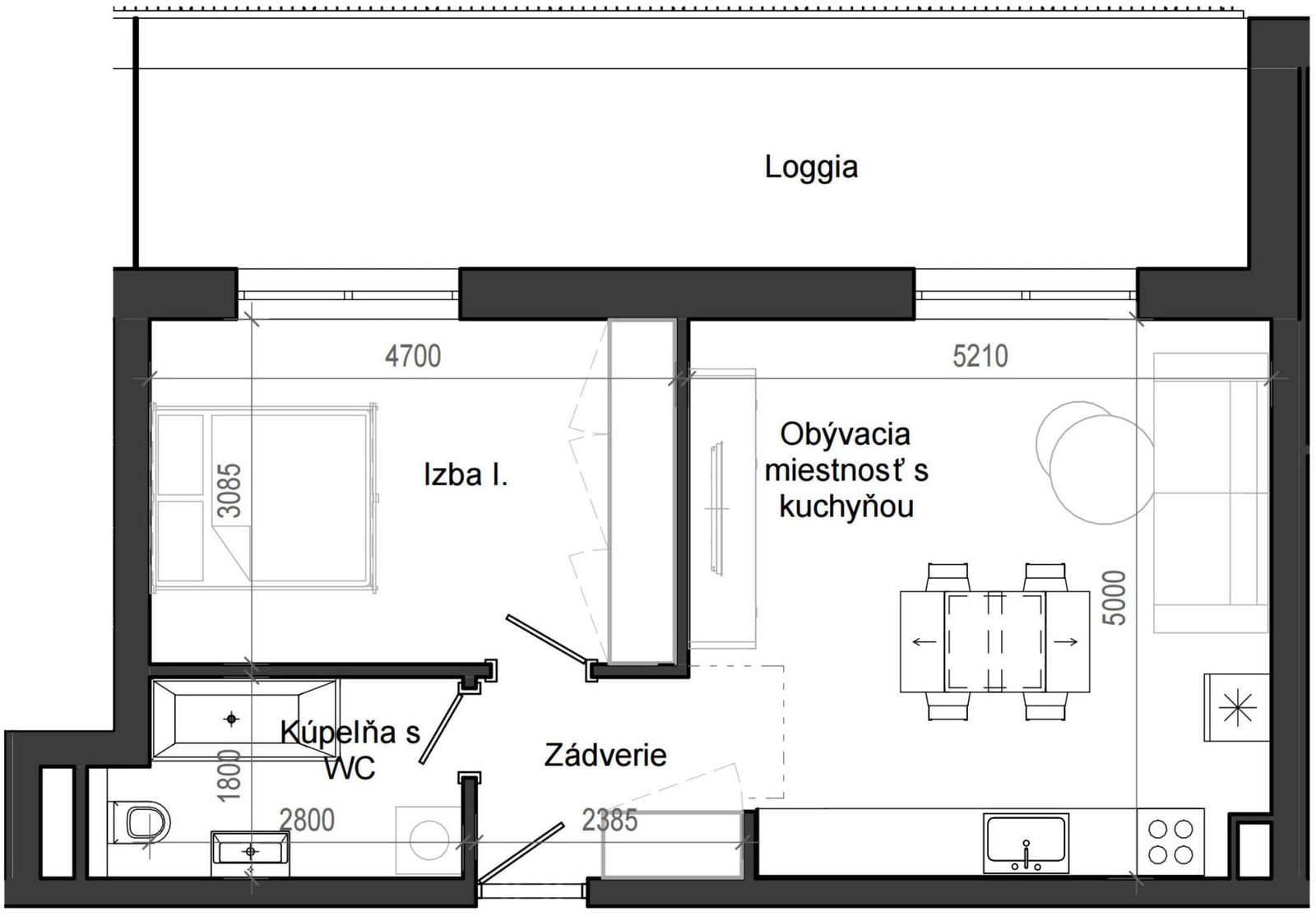 2 izbový byt B13 - 7E