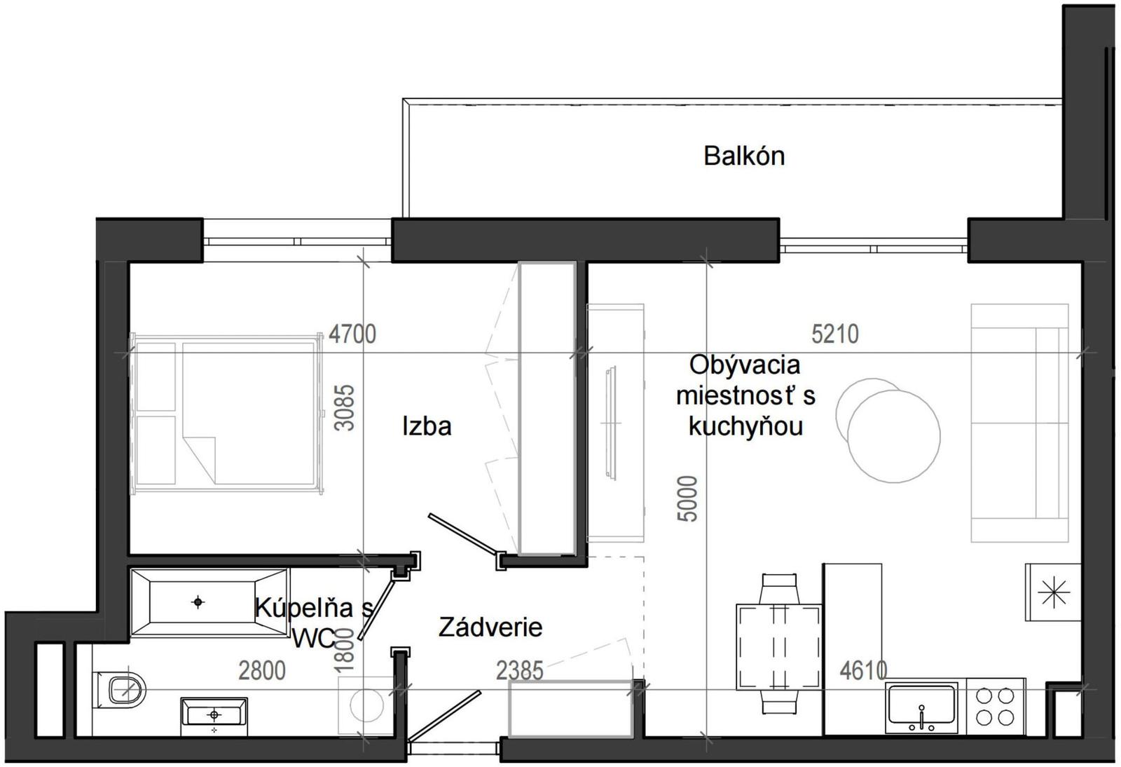 2 izbový byt B13 - 8E