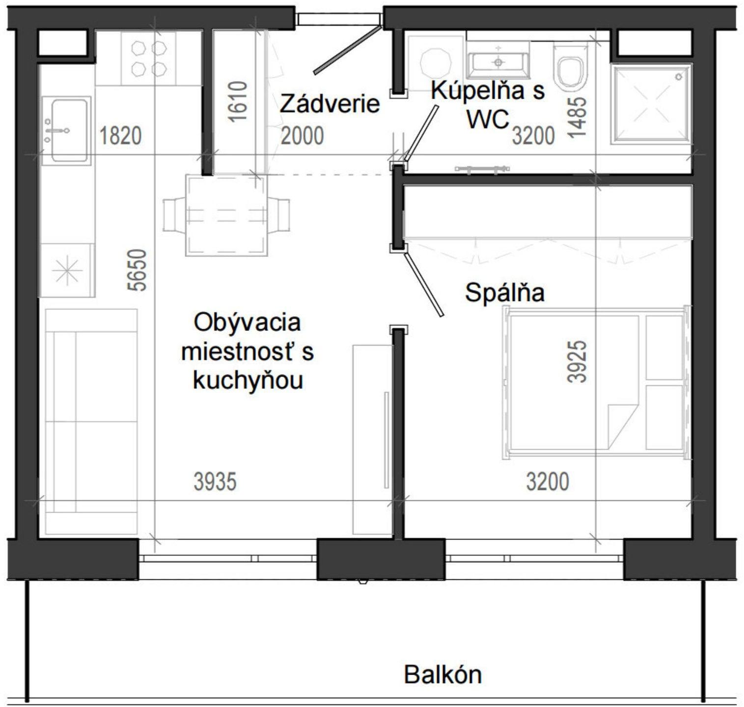 2 izbový byt B14 - 4H