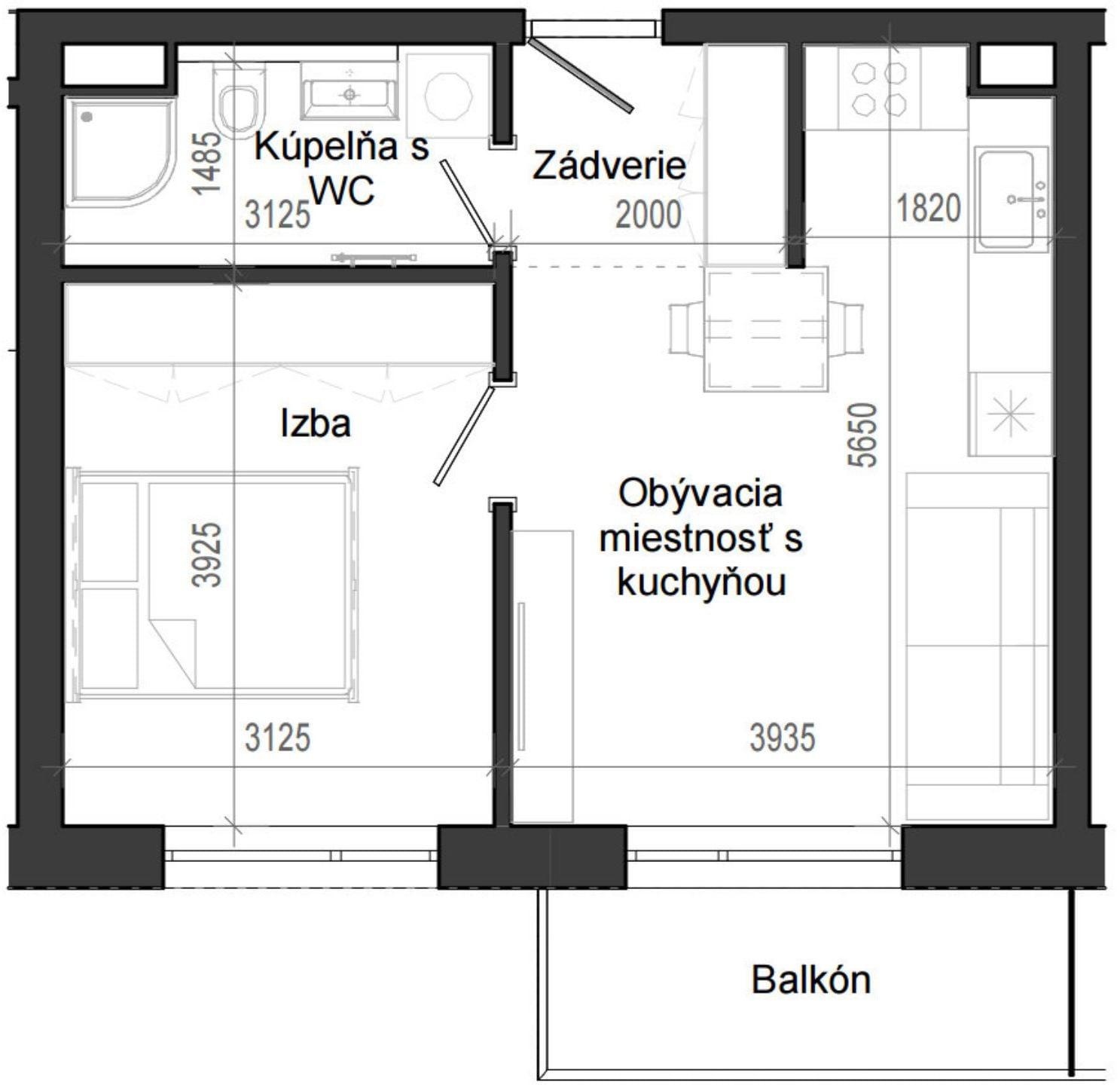 2 izbový byt B14 - 4I