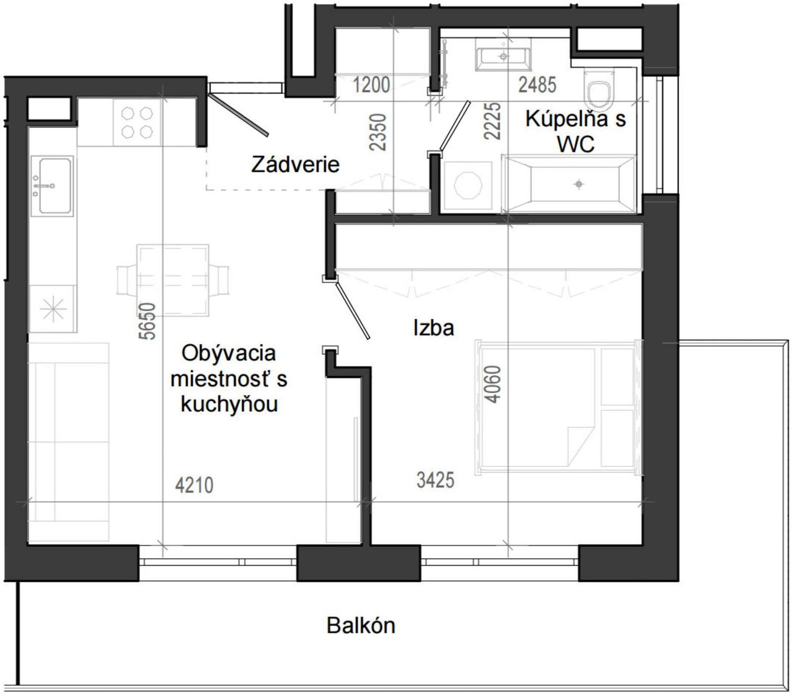 2 izbový byt B14 - 6E