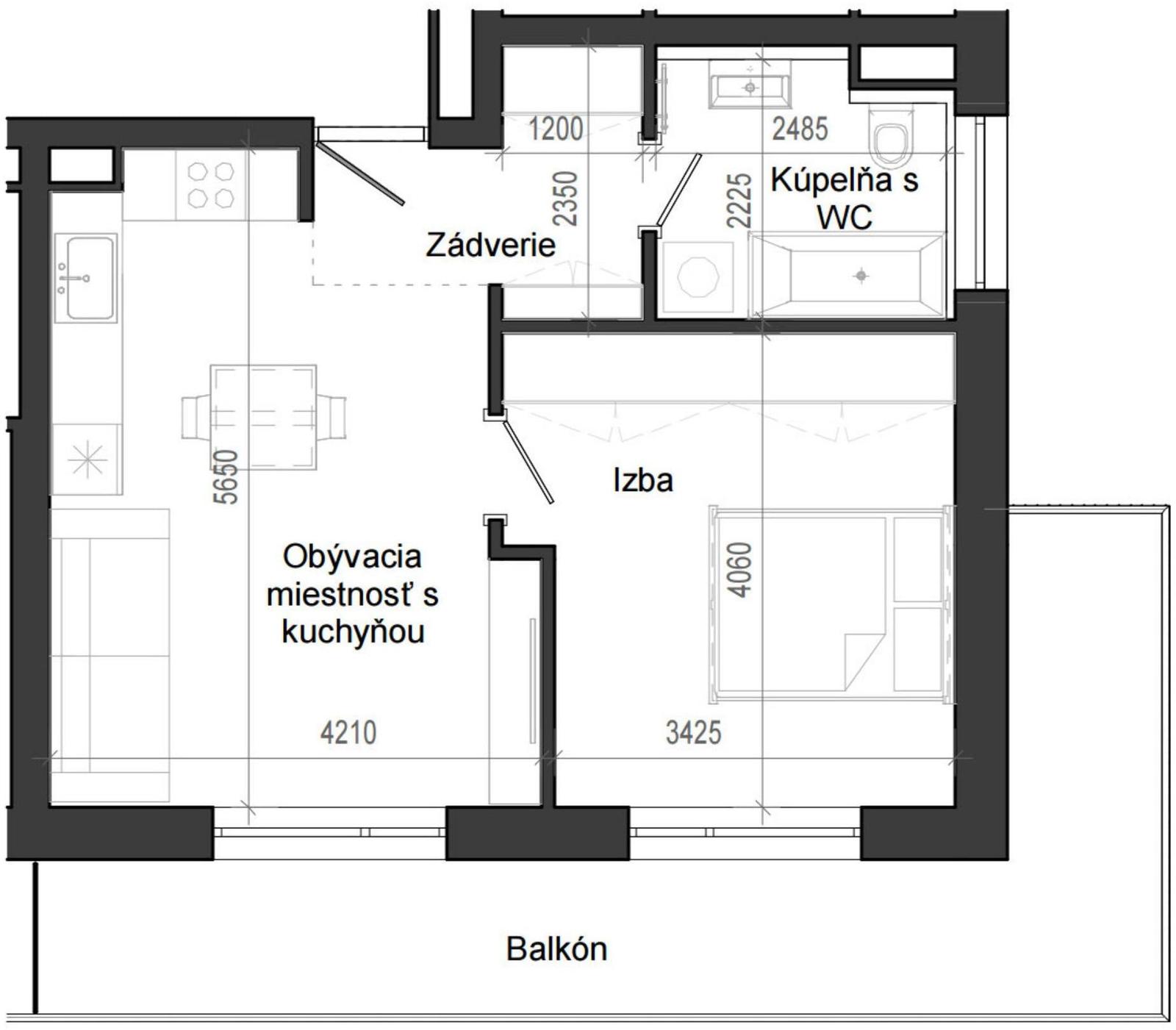 2 izbový byt B14 - 7E