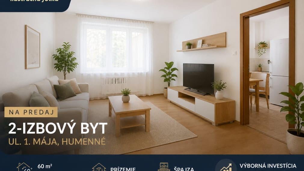 ID-4464 Na predaj priestranný 2-izbový byt v Humennom – ulica 1. mája