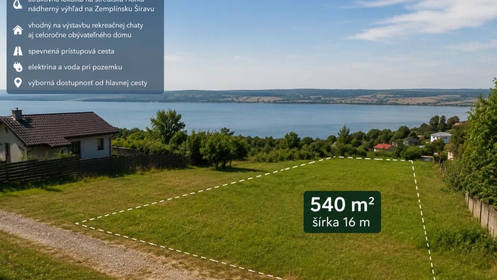 ID-8566 REKREAČNÝ POZEMOK na ZEMPLÍNSKEJ ŠÍRAVE (540 m2)