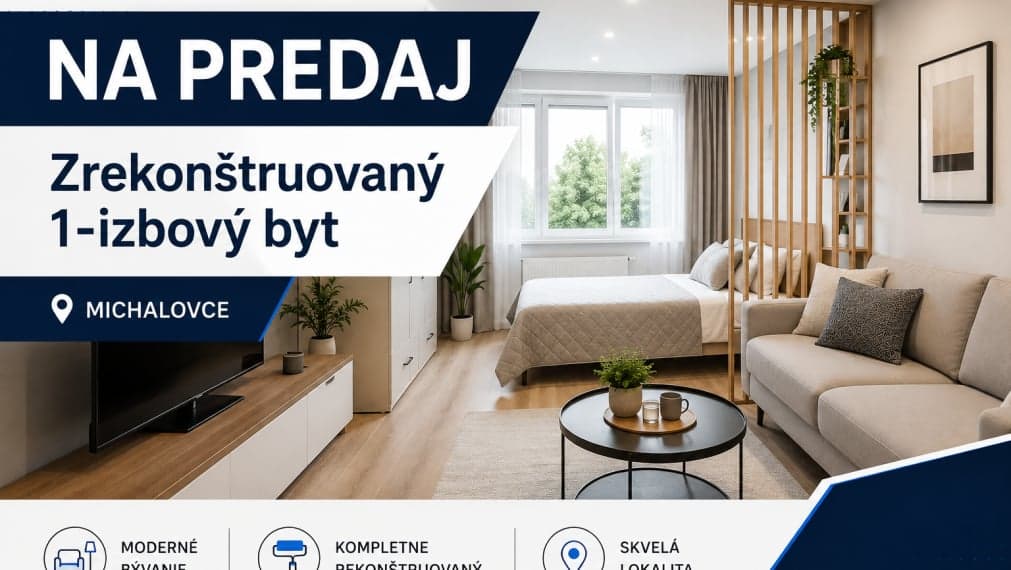 ID-4566 Zrekonštruovaný 1-izbový byt vo skvelej lokalite MICHALOVCE