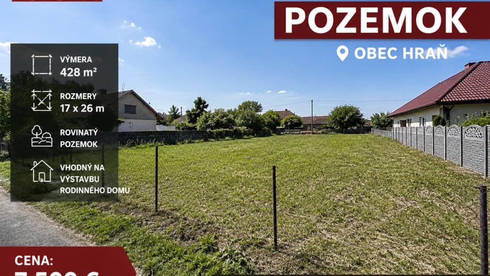 ID-4585 NA PREDAJ POZEMOK – OBEC HRAŇ